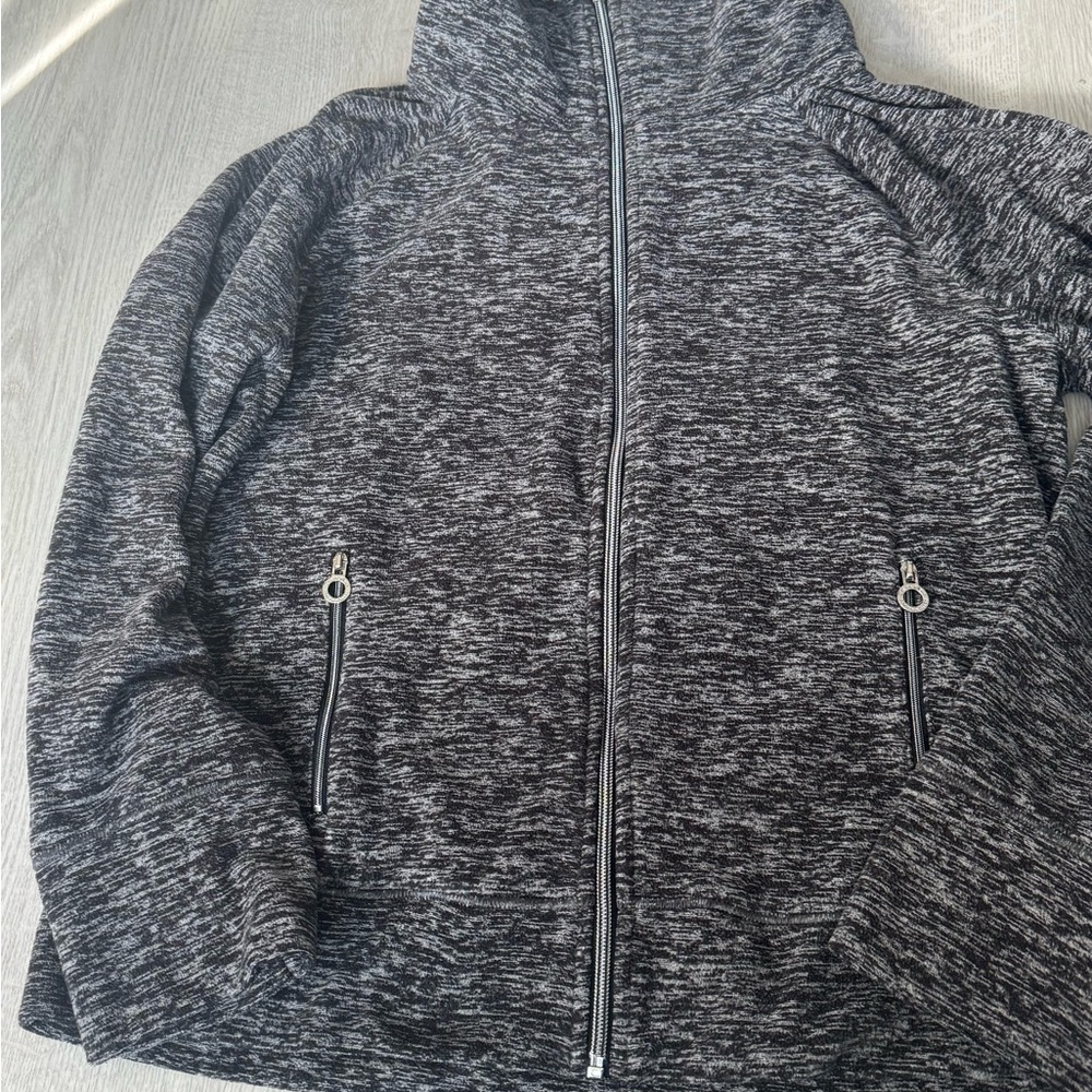 EUC Calvin Klein Performance | Tech Fleece Jacket | Black Heather | Sz L